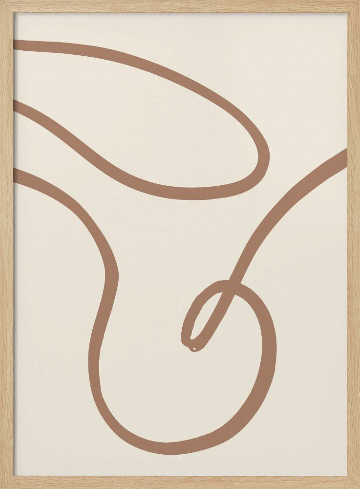 Abstracte lijnen Mocha 3 | Poster