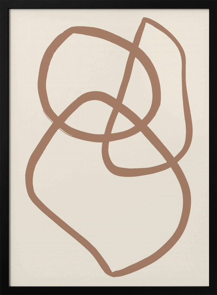 Abstracte lijnen Mocha 5 | Poster