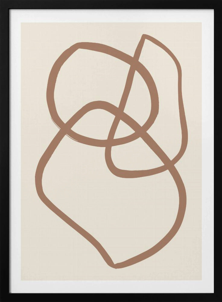 Abstracte lijnen Mocha 5 | Poster