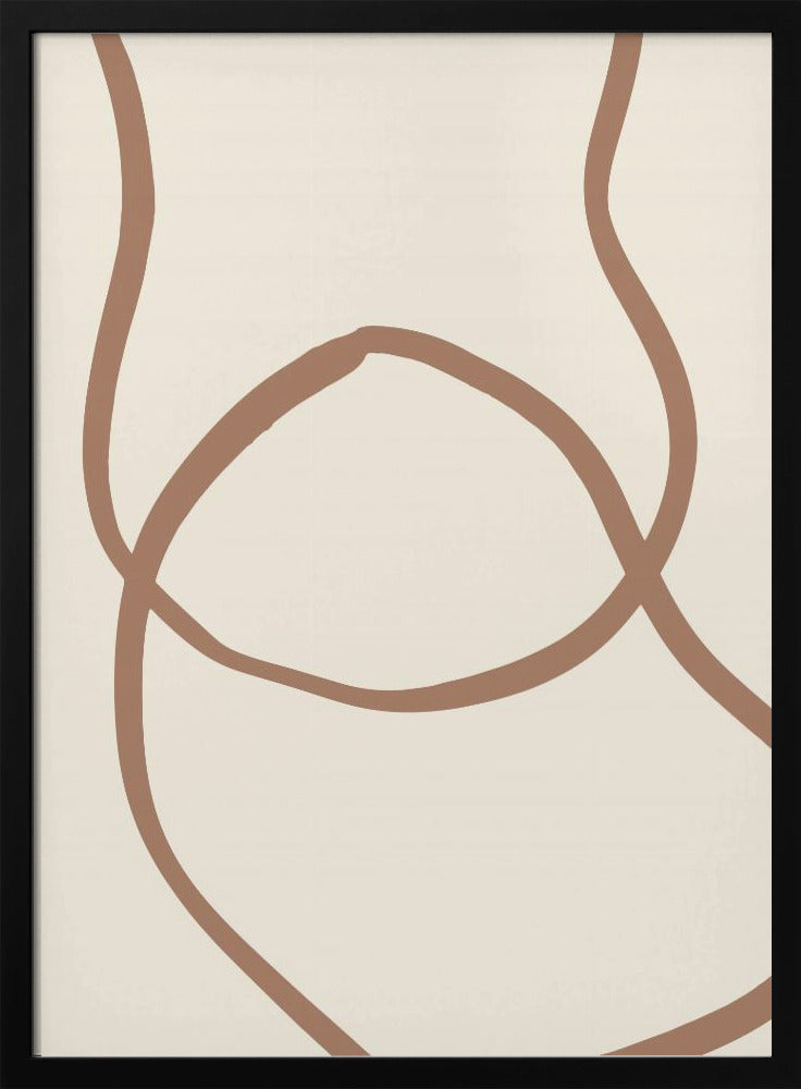 Abstracte lijnen Mocha 6 | Poster