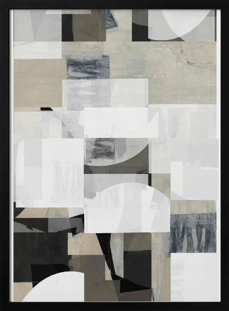 Abstracte Mocha Zwart Wit Compositie Nr. 2 | Poster