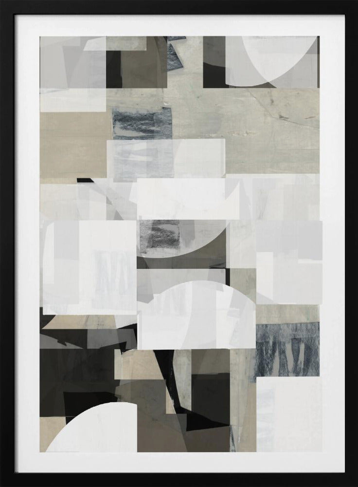 Abstracte Mocha Zwart Wit Compositie Nr. 2 | Poster