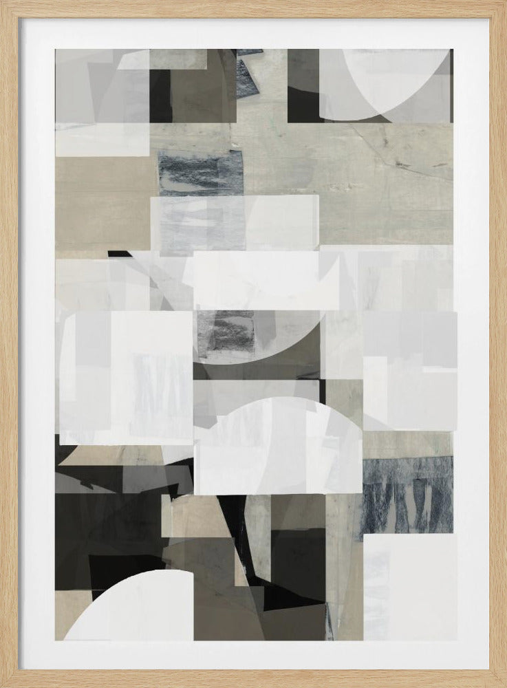 Abstracte Mocha Zwart Wit Compositie Nr. 2 | Poster