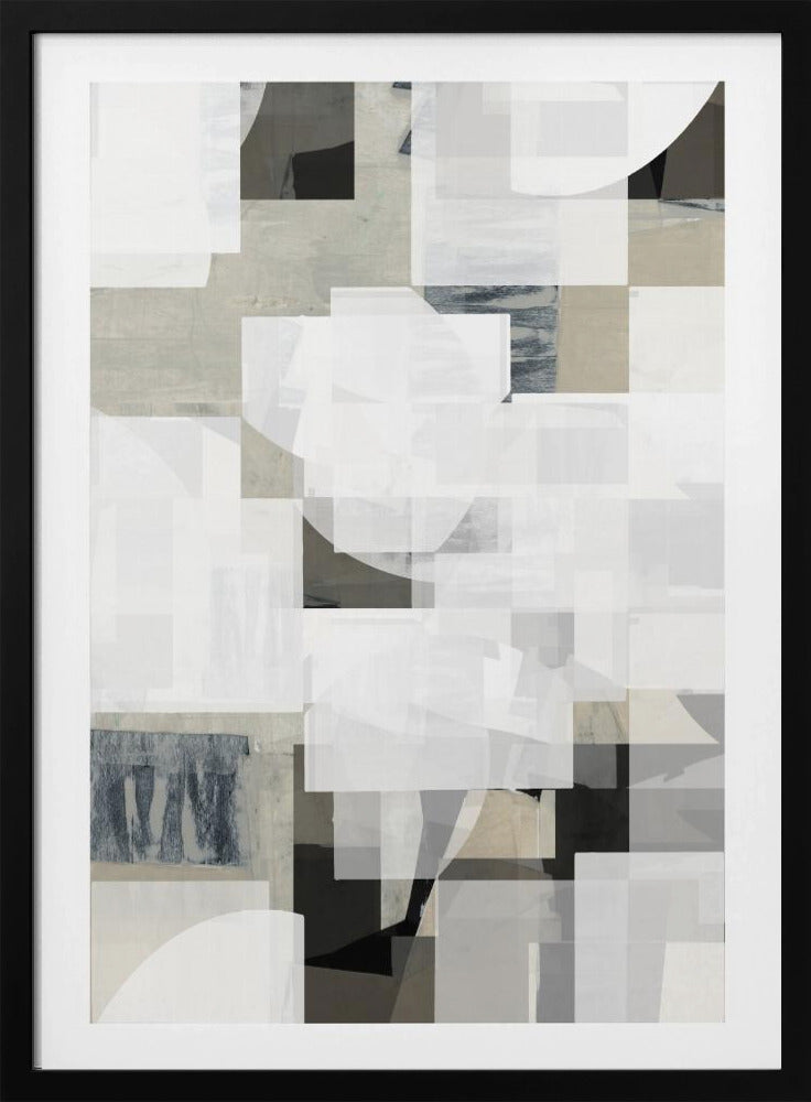 Abstracte Mocha Zwart Wit Compositie Nr. 3 | Poster