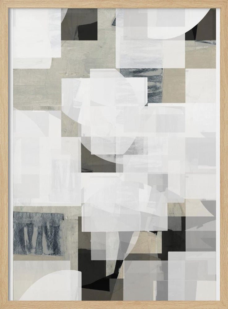 Abstracte Mocha Zwart Wit Compositie Nr. 3 | Poster