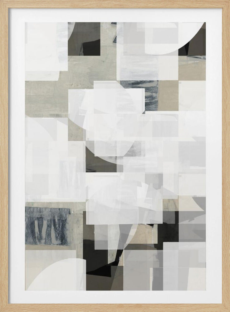 Abstracte Mocha Zwart Wit Compositie Nr. 3 | Poster