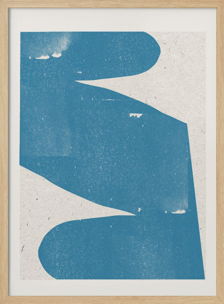 Blauwe abstracte curve | Poster