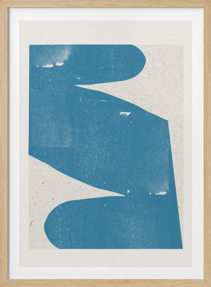 Blauwe abstracte curve | Poster
