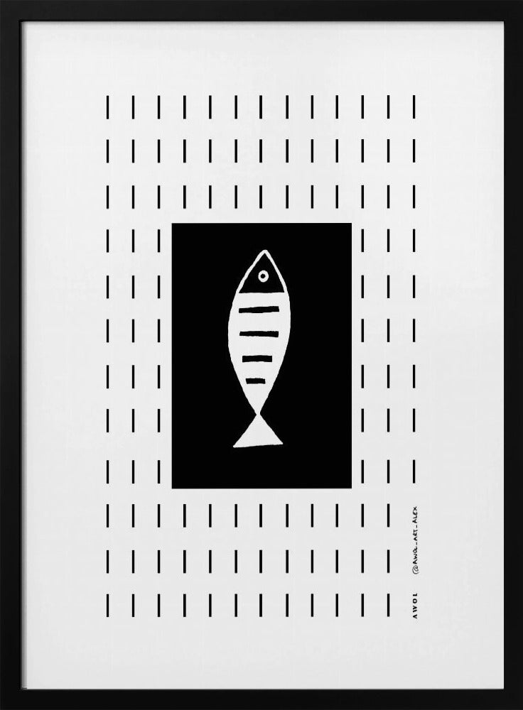 Minimalist Fish In The Rain, Abstract Minimalist Art Print | Poster