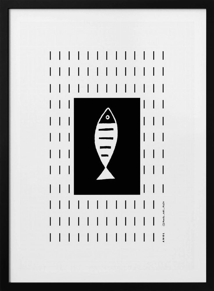Minimalist Fish In The Rain, Abstract Minimalist Art Print | Poster
