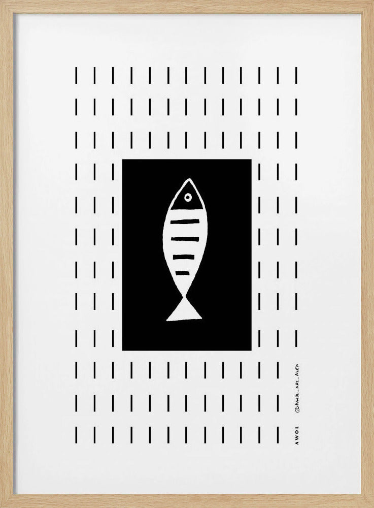 Minimalist Fish In The Rain, Abstract Minimalist Art Print | Poster