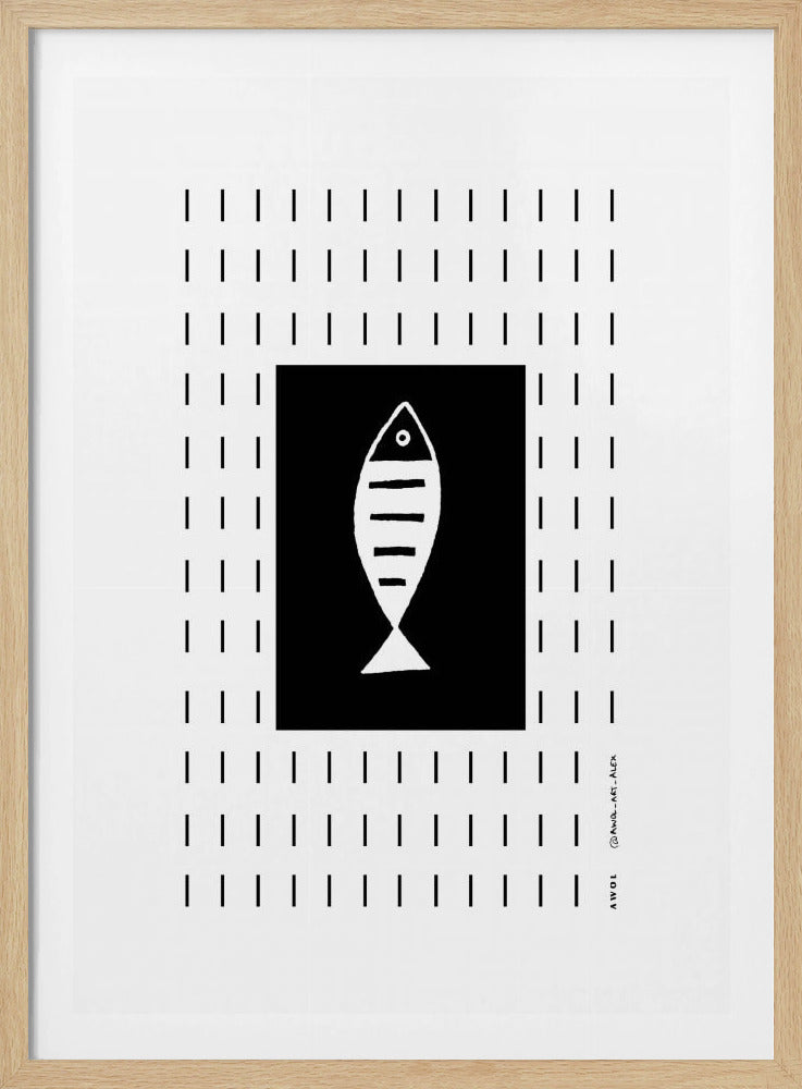 Minimalist Fish In The Rain, Abstract Minimalist Art Print | Poster