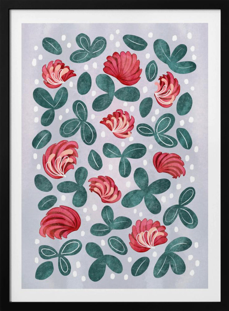 Rode bloemen III | Poster