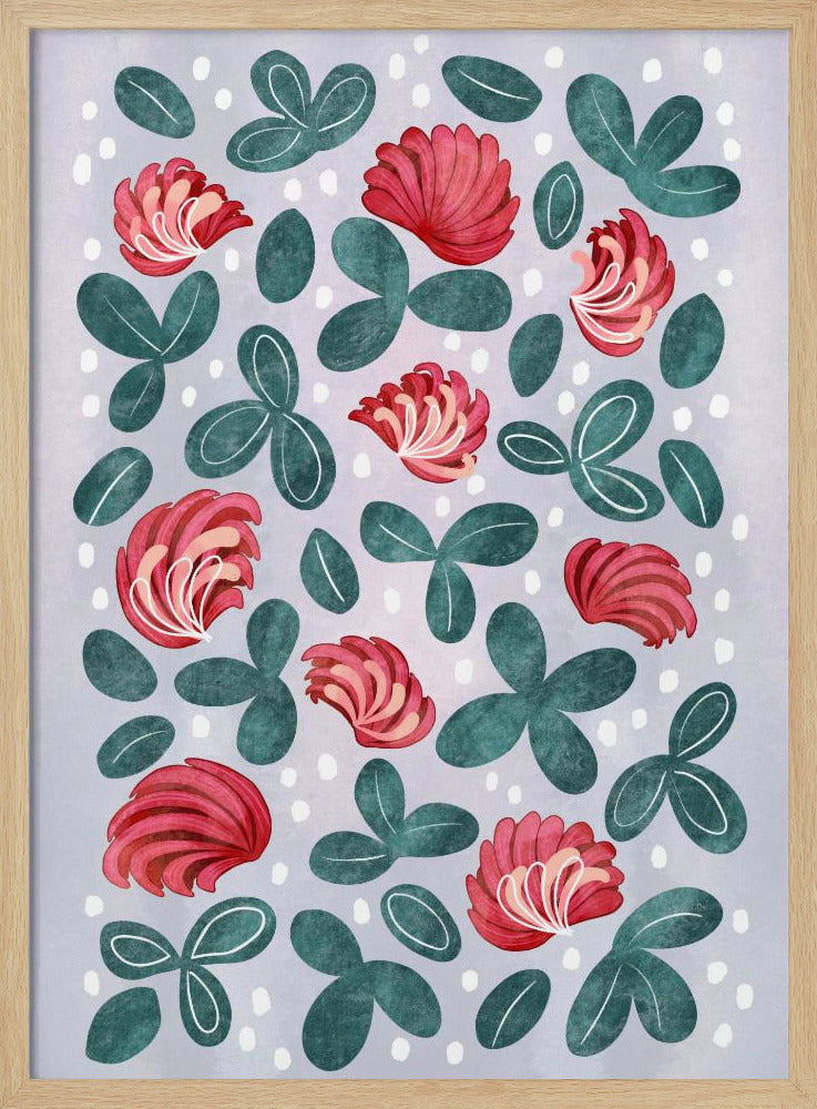 Rode bloemen III | Poster