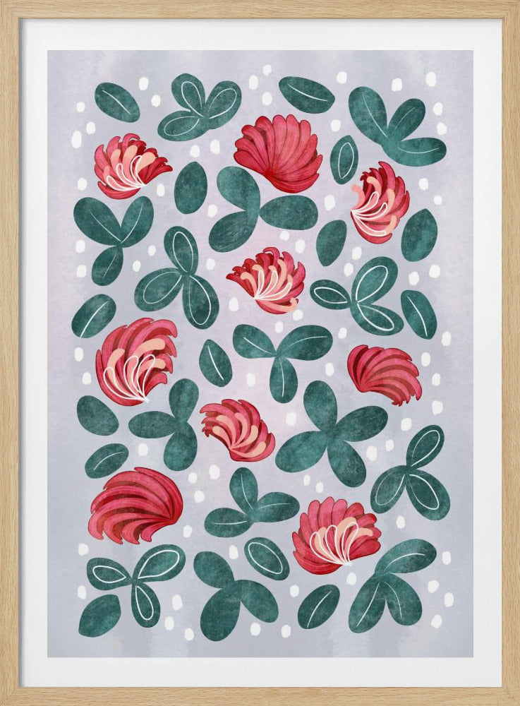 Rode bloemen III | Poster