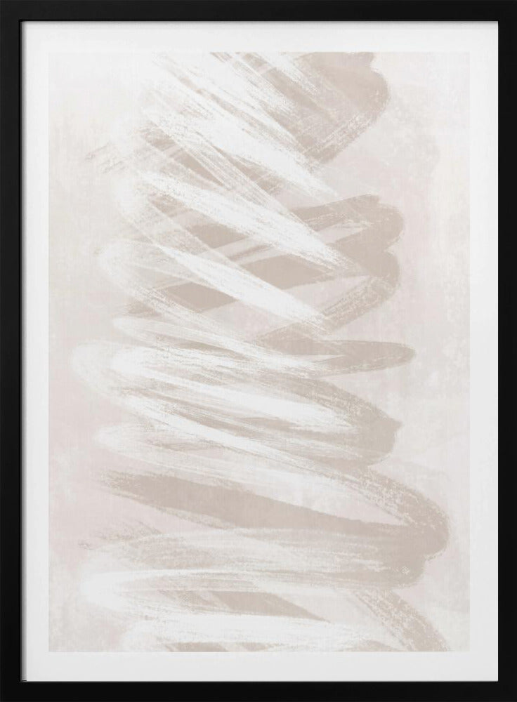 Abstracte kunst met beige golven | Poster