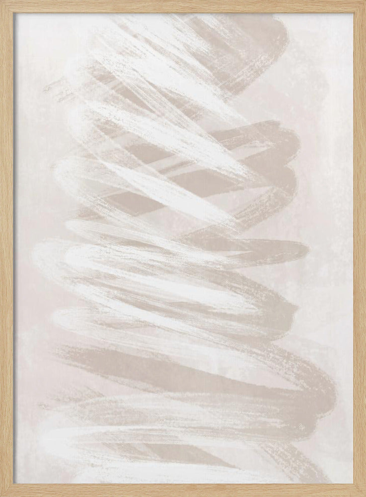 Abstracte kunst met beige golven | Poster