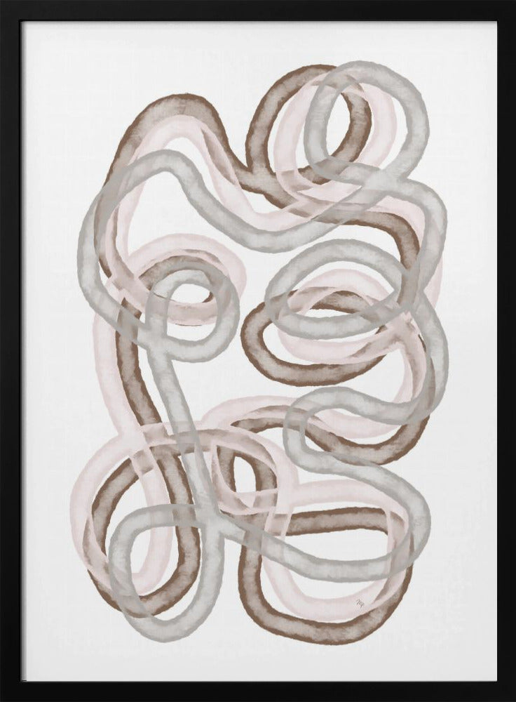 Abstracte verweven lijnen in zachte aardse tinten | Poster