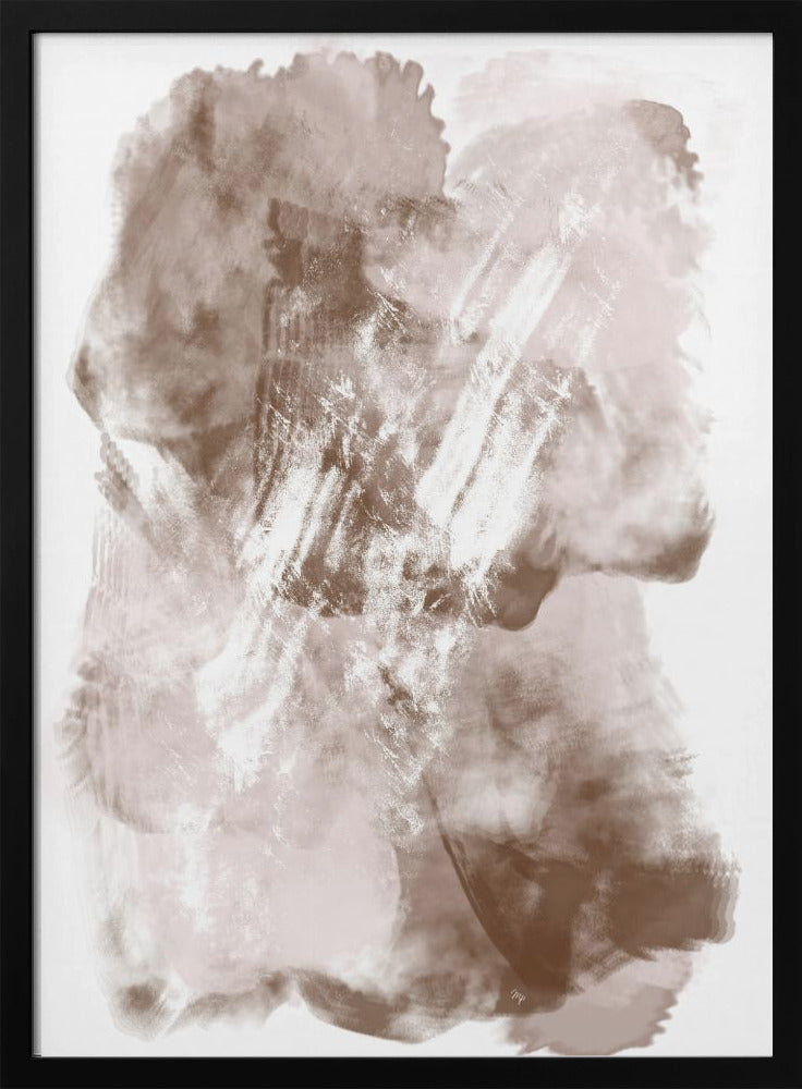 Abstract kunstwerk met zachte beige en bruine tinten | Poster