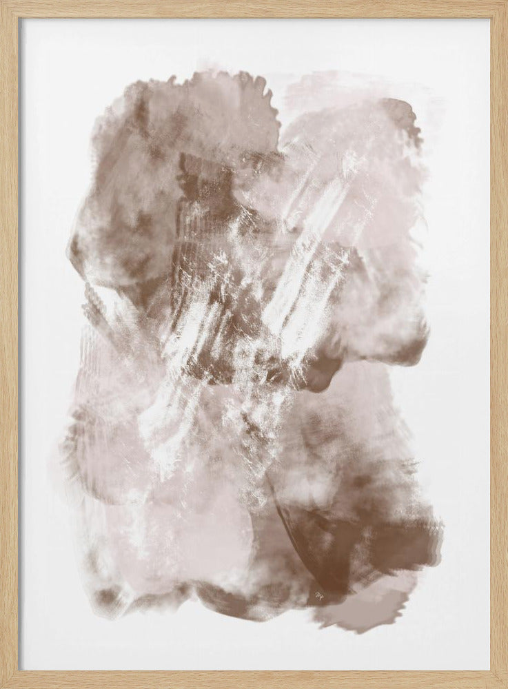 Abstract kunstwerk met zachte beige en bruine tinten | Poster