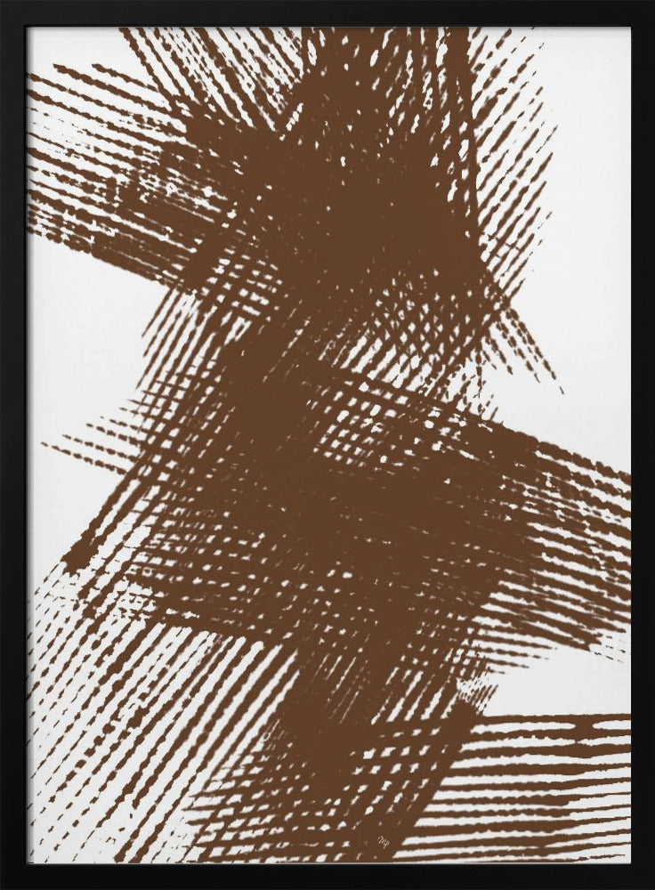 Abstracte bruine kruisende lijnen | Poster
