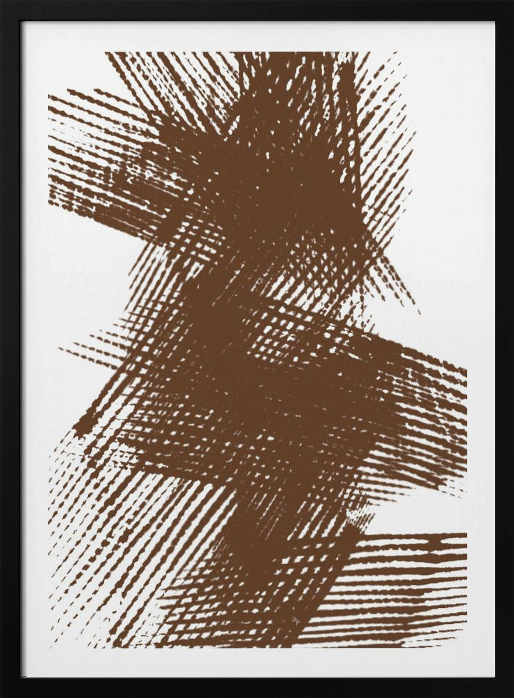 Abstracte bruine kruisende lijnen | Poster