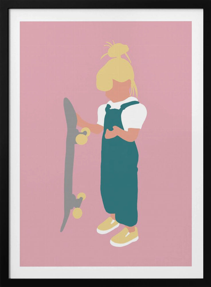 Juno - Skateboardmeisje Silhouet | Poster