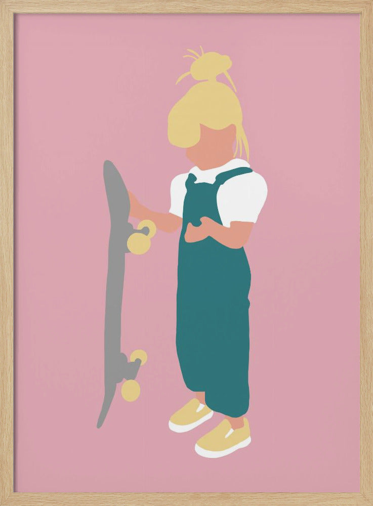 Juno - Skateboardmeisje Silhouet | Poster