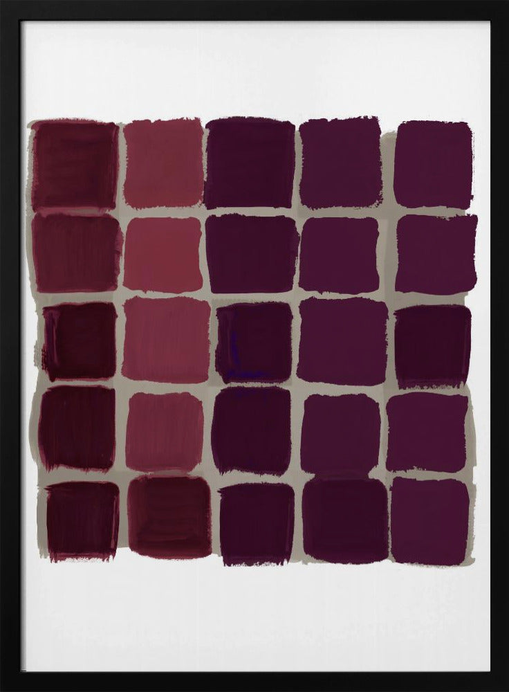 Red Checkered Square Print | Poster