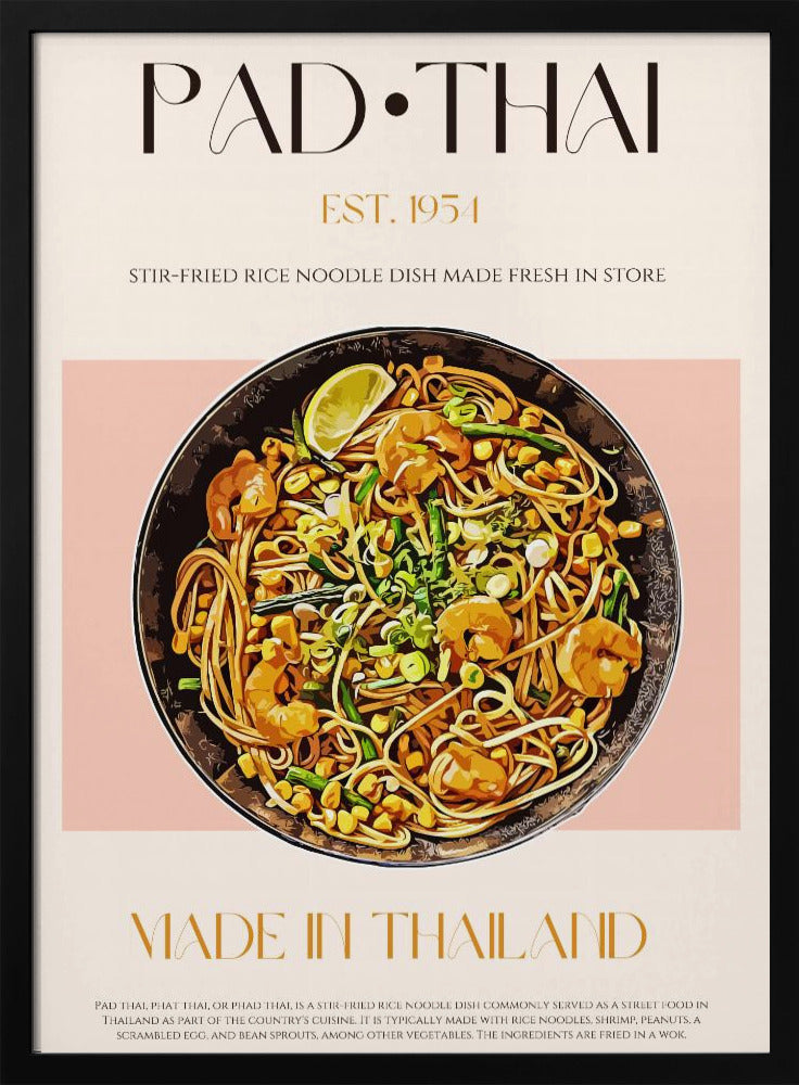 Elegante illustratie van Pad Thai | Poster