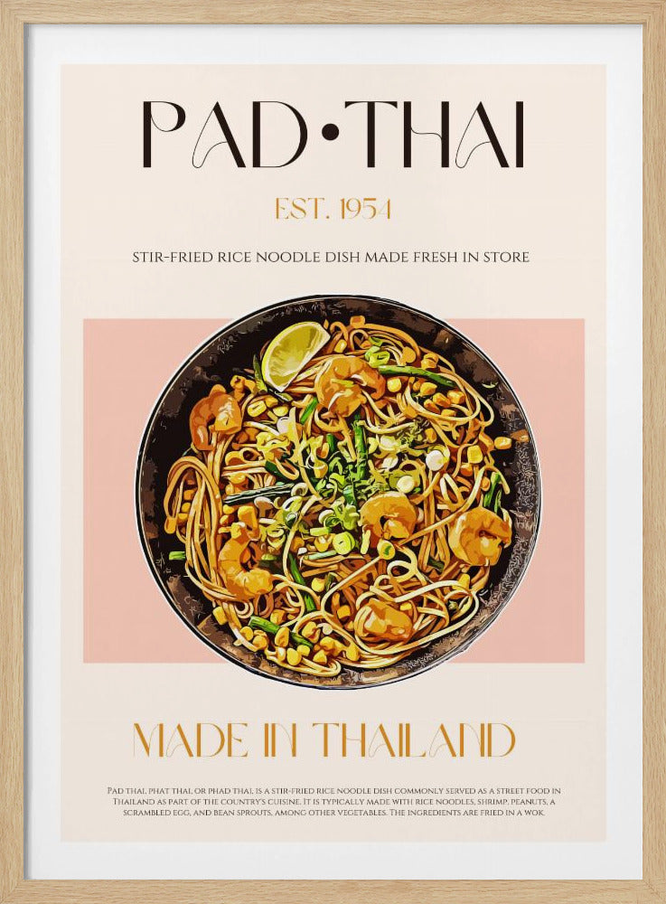 Elegante illustratie van Pad Thai | Poster