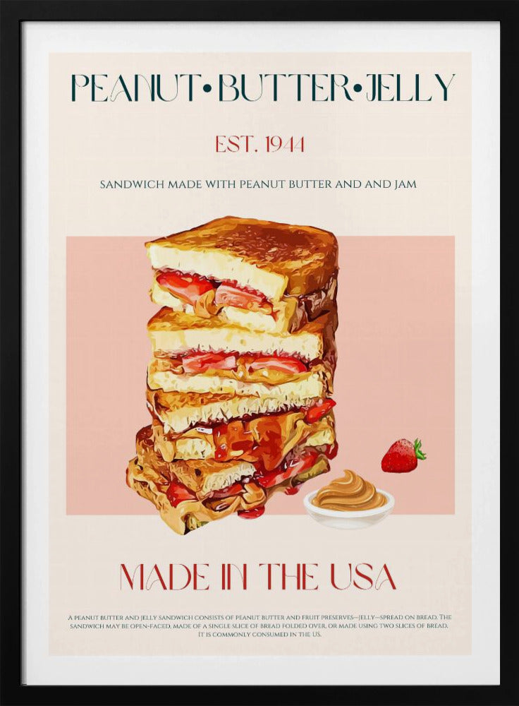 Pindakaas en jam sandwich stapel | Poster