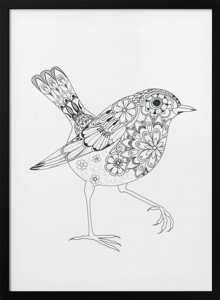 Flowered Bird Robin | Poster
