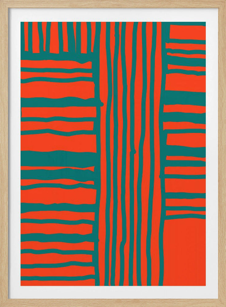 Turquoise &amp; Coral Abstraction 4 | Poster