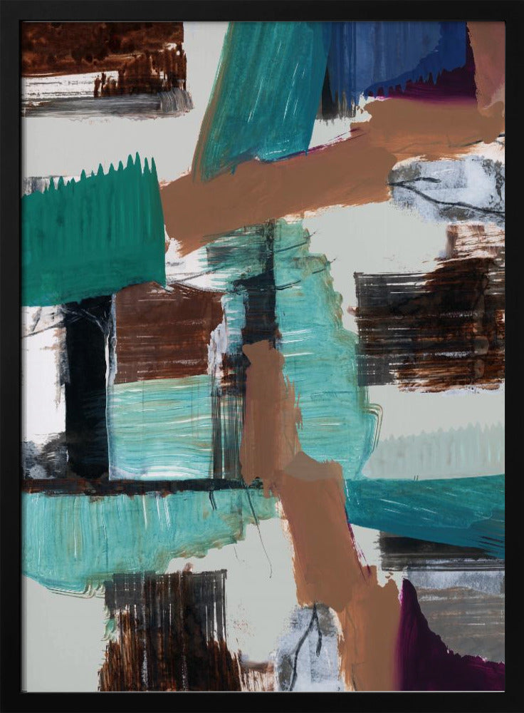 Blauwe Abstract | Poster
