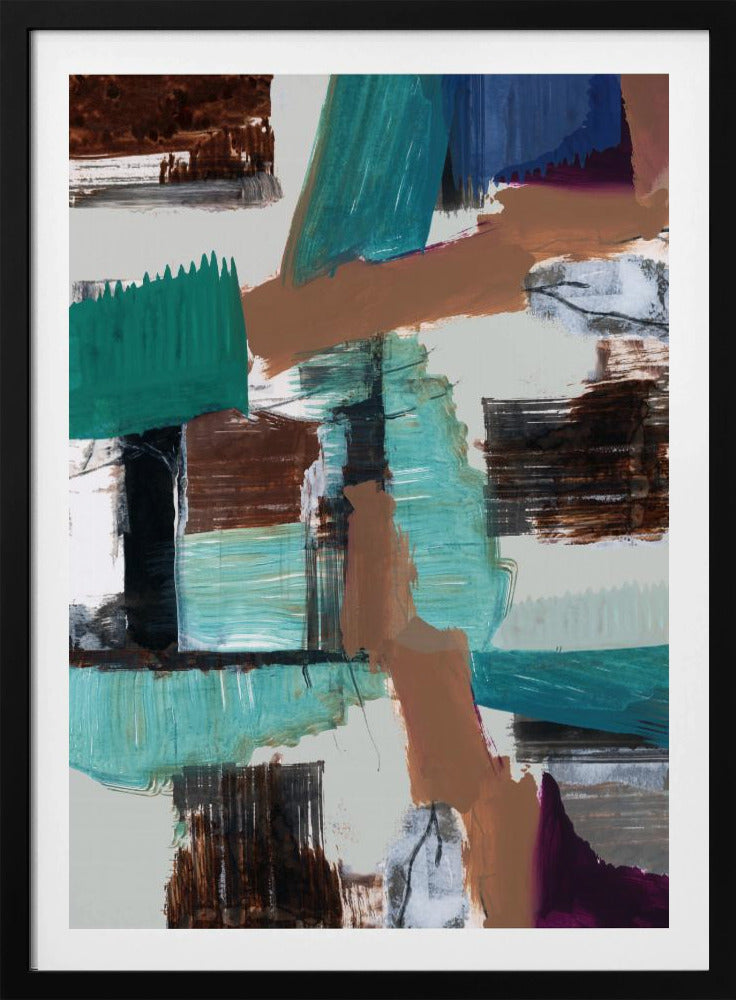 Blauwe Abstract | Poster
