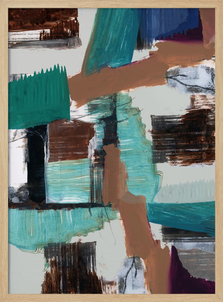 Blauwe Abstract | Poster