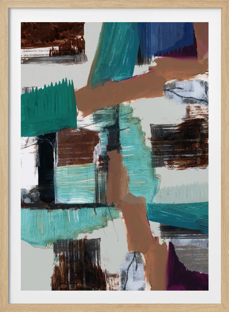 Blauwe Abstract | Poster