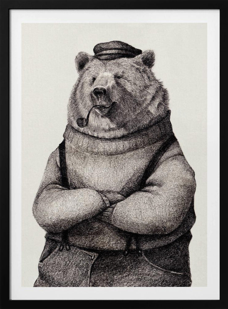 Beer in vintage kleding | Poster