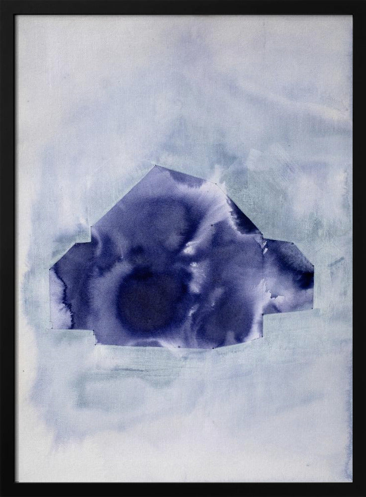 Geometrische vorm in diep indigo | Poster
