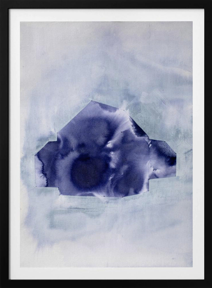 Geometrische vorm in diep indigo | Poster