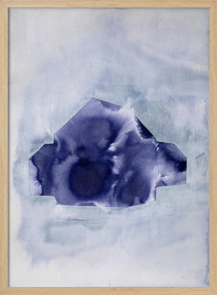 Geometrische vorm in diep indigo | Poster