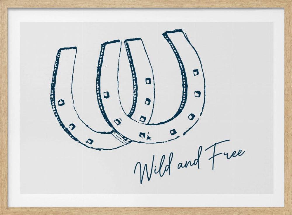 Hoefijzer Wild en Vrij Marineblauw | Poster