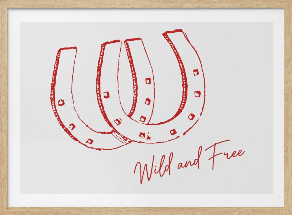 Hoefijzer Wild en Vrij Rood | Poster