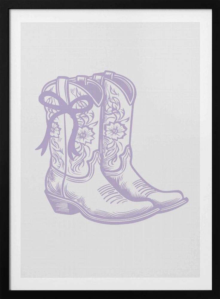 Paarse cowgirllaarzen met strik | Poster