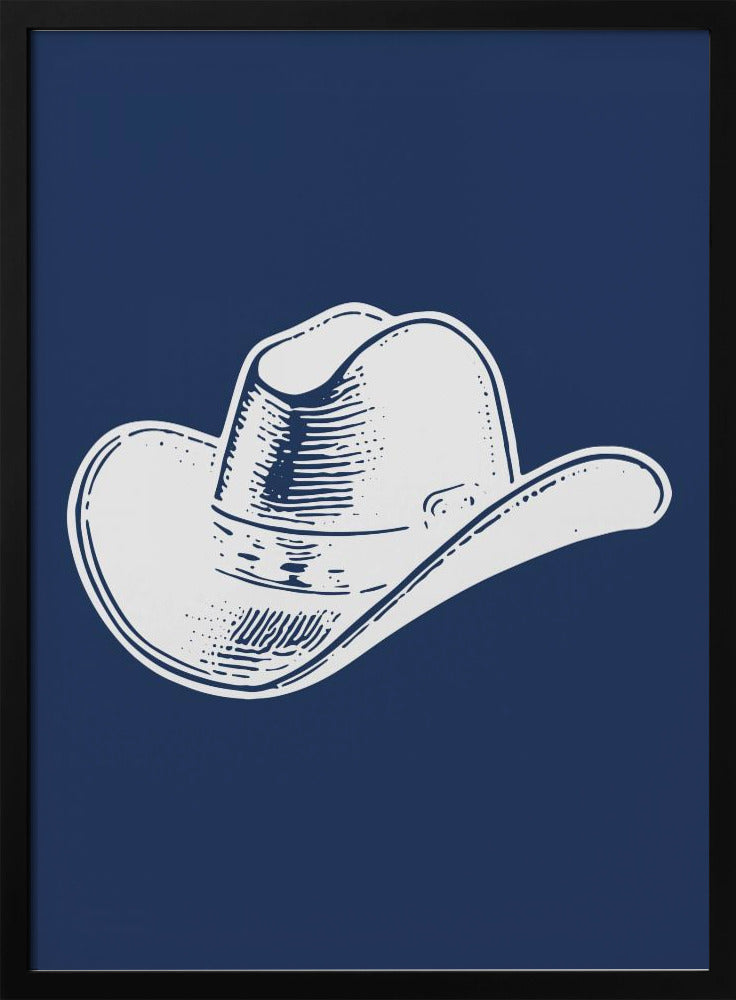 Marineblauwe cowboyhoed | Poster