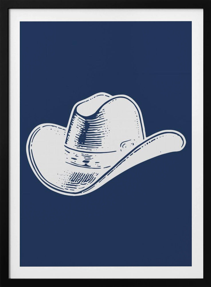Marineblauwe cowboyhoed | Poster