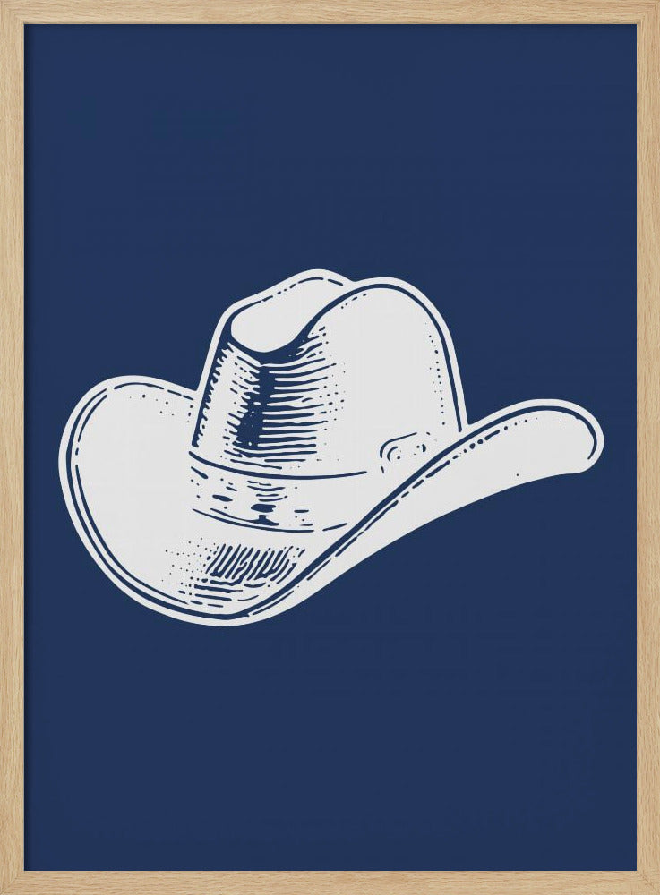 Marineblauwe cowboyhoed | Poster