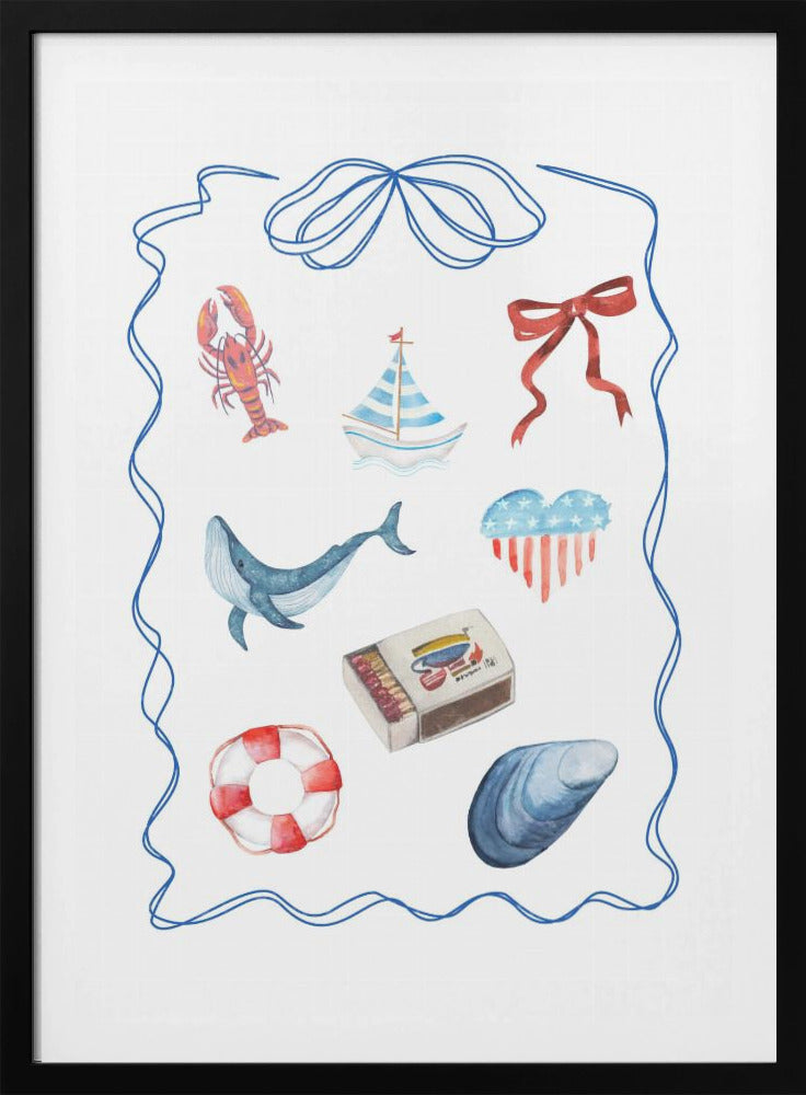 Aquarelkunstwerk met nautisch thema | Poster