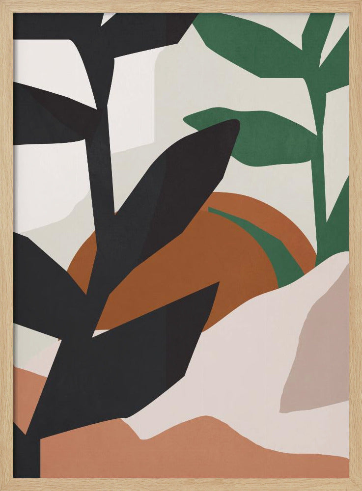 Abstracte kunst tropische bladeren | Poster